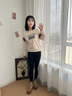 千語(yǔ)淇長(cháng)袖T恤女裝2025新款秋季秋衣衛衣寬松顯瘦上衣女士棉打底衫6239 杏色 XL 建議115-125斤 曬單實(shí)拍圖