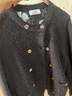 PORTS寶姿【PORTS TWEED】秋季新款氣質(zhì)羊駝毛雙排扣精致針織開衫 黑色 M 曬單實拍圖