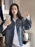 相伊戀人牛仔外套女2025年春夏新款寬松小個子工裝夾克韓版潮流長袖上衣 牛仔藍 M 【推薦100-115斤】 曬單實拍圖