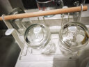 Libbey玻璃水杯杯架套装家用泡茶杯牛奶透明果汁耐热杯420ml6只+木柄杯架 实拍图