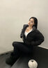 GARNUO黑色短款羽絨服女小個(gè)子肯豆風(fēng)2025新款冬季白鴨絨加厚面包服外套 黑色 S 【80-100】 曬單實(shí)拍圖