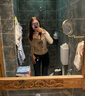 妙奕嘉長袖t恤女辣妹上衣秋季新款潮流性感一字肩修身顯瘦內(nèi)搭可外穿 印花長袖T恤+絲巾【卡其色】 L 【建議100-110斤】 曬單實(shí)拍圖