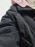 哥弟真的好拼色连帽宽松保暖90白鹅绒羽绒服女外套A400602 黑-粉紫帽 L (4码) 实拍图