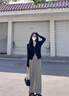 雪妃藍(lán)琪（XUEFEILANQI）休閑褲子女裝2025春季新款減齡奶乖茶系穿搭鹽系感闊腿褲兩件套裝 上衣+褲子【套裝】 M 【90-100斤】 曬單實(shí)拍圖