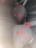 曼絲基汽車坐墊四季通用三件套單片椅墊亞麻座墊夏季防滑后排車墊四季 三件套-酷酷熊亞麻布【黑色】+腰 曬單實(shí)拍圖