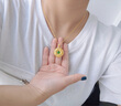 ?？ㄒ澜痦?xiàng)鏈女和田玉吊墜平安扣金鑲玉情人節(jié)生日禮物送老婆送女 999金和田玉吊墜+999金項(xiàng)鏈 曬單實(shí)拍圖