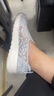 斯凱奇（Skechers）夏季女鞋2025新款蕾絲網(wǎng)面健步鞋淺口一腳蹬穿脫軟底老人鞋媽媽鞋 蕾絲網(wǎng)面-LTGY /淺灰色/白底 37 （建議拍小一碼） 曬單實(shí)拍圖
