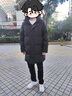 諾帝卡（NAUTICA）【單件直降】秋冬新款防輕潑水中長款可脫卸帽羽絨服男JO4406 黑色0TB L 曬單實拍圖