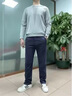 真維斯（Jeanswest）休閑褲男士秋冬季2025新款寬松直筒商務(wù)西褲純棉舒適百搭長(zhǎng)褲子男 寶藍(lán)色 32 (2尺5) 曬單實(shí)拍圖
