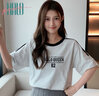 Halo QueenT恤女t恤復古短袖T恤女裝夏季情侶半袖運動(dòng)上衣H144T1723 曬單實(shí)拍圖