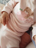 拉比（Labi Baby）寶寶秋衣秋褲套裝兒童內(nèi)衣套裝男童女童純棉睡衣2套裝 蘋果肩開 粉紅 80 cm 曬單實(shí)拍圖