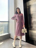 顏域紫色小香風(fēng)連衣裙女裝2024新款秋冬氣質(zhì)裙子中長(cháng)款毛呢連身裙 紫色 S/36 曬單實(shí)拍圖