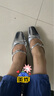 百思圖夏商場(chǎng)新款休閑一腳蹬穆勒拖半拖粗跟女涼拖鞋BN092BH4 銀色 37 曬單實(shí)拍圖