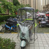 一家有篷電動(dòng)車(chē)新款雨棚摩托遮陽(yáng)傘電瓶車(chē)擋雨棚遮雨罩摩托遮雨棚防曬罩 前透明+頂黑+帽檐+全包圍簾 有后視鏡車(chē)型拍（F2Y） 曬單實(shí)拍圖