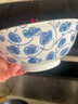 美濃燒（Mino Yaki）日本進(jìn)口拉面碗日式高腳湯碗青花瓷水果沙拉碗復古拌面碗家用大碗 菀花唐草紋 曬單實(shí)拍圖