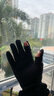 原諒色 手套女秋冬季麂皮絨指尖翻蓋保暖戶外騎行出游觸屏加絨加厚游戲 黑色 曬單實(shí)拍圖