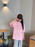 回力純棉短袖t恤女夏季2025年新款寬松舒適甜美風(fēng)多巴胺穿搭半袖上衣 粉-粉色結(jié)Q（升級(jí)款） L （建議100-110斤） 曬單實(shí)拍圖