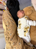 翹腳鴨 嬰兒衣服新生連體衣春秋款純棉幼兒周歲滿(mǎn)月寶寶百天睡衣秋冬季 黃小熊2件（系帶）【四季款】 66cm 【建議3-6個(gè)月體重12-15斤】 曬單實(shí)拍圖