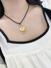 伊生緣黃金平安鎖項(xiàng)鏈女新款999足金嬰兒寶寶紅繩長(zhǎng)命鎖小金鎖吊墜 黑繩長(zhǎng)命鎖+1粒古法 約1.9-2.1g 曬單實(shí)拍圖