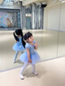 南瓜精靈兒童舞蹈服女童短袖春夏季連體練功服幼兒芭蕾舞裙中國舞體操服裝 淺藍色【短袖】 120 (建議110-120cm 33-38斤) 曬單實(shí)拍圖