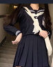 神北JK 紺三本正統水手服jk制服套裝基礎款學(xué)院風(fēng)校供中間春夏 紺色三本長(cháng)袖+中裙+領(lǐng)巾 L 曬單實(shí)拍圖