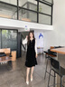 BUOUBUOU【輕宴社交】2025春季新款法式彈力絲絨魚尾連衣裙女 黑色B88 S 曬單實拍圖
