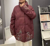 俞兆林（YUZHAOLIN）媽媽冬裝羽絨棉服奶奶冬裝中老年女裝外套老人特大碼加肥太太外套 酒紅色 3XL 建議125-140斤 曬單實拍圖