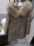 歐戀彤2024新款海寧皮衣羽絨服女真皮中長款綿羊皮皮草外套加絨加厚 杏色 M（110斤以下） 曬單實(shí)拍圖
