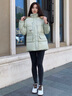 金羽杰冬季新款超輕保暖加厚羽絨服女中款寬松休閑都市面包服Y23802320 薄荷綠 S 適合120斤以下 曬單實(shí)拍圖