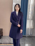 威世品職業(yè)毛呢大衣女秋冬季新款加棉加厚呢子外套工裝銷(xiāo)售珠寶店工作服 藏青色-加棉 加厚 XL 曬單實(shí)拍圖