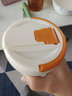 膳魔方女生高顏值保溫杯帶茶葉過(guò)濾網(wǎng)杯子車(chē)載便攜茶水分離吸管水杯男士 橙白色450m/枡(茶水分離) 曬單實(shí)拍圖