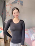 MOXTOC秋冬超薄保暖內衣女高彈顯瘦面膜肌底皮膚衣無(wú)痕秋衣秋褲 黑色（套裝） 均碼（建議80~120斤） 曬單實(shí)拍圖