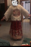 諾佳微淇馬面裙女童冬季加厚中國風(fēng)兒童加絨夾棉漢服外套中大孩童唐裝套裝 紅色 160碼 曬單實(shí)拍圖