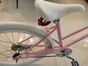 鳳凰（Phoenix）自行車(chē)女男成年大人青少年大中小學(xué)生普通勤城市復古輕便公路單車(chē) 時(shí)尚水滴【超輕/超省力】彩胎/粉紫 24寸【適合身高145-165厘米】 曬單實(shí)拍圖