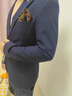 羅蒙（ROMON）西服套裝男士韓版修身外套新郎結婚禮服商務職業(yè)正裝小西裝男套裝 9888一粒扣藏青色【西服西褲馬甲 XL (適合125-135斤) 曬單實拍圖
