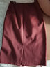 尚都比拉針織毛呢半身裙女裝冬季小個(gè)子高腰直筒裙中長(zhǎng)款裙子 磚紅色 L  曬單實(shí)拍圖