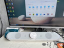 SSJY電腦音響藍牙音箱臺式機筆記本小型家用帶麥克風耳機一體式桌面長條低音炮多媒體usb有線喇叭 白色標準版（有線連接） 曬單實拍圖