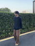 Calvin KleinJeans秋冬男士羊毛混紡休閑通勤ck暗紋字母圓領(lǐng)針織毛衣J326590BEH-太空黑M 曬單實(shí)拍圖