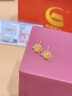 中國黃金（CHINA GOLD）黃金耳釘女足金雪蓮花耳釘七夕情人節禮物送女友老婆 足金蓮花耳釘約2g+甄選禮盒 曬單實(shí)拍圖