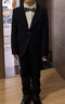 羅蒙兒童西裝套裝花童禮服中大童鋼琴演出服  黑白線(xiàn)四件套 160 曬單實(shí)拍圖
