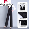皮爾卡丹（pierre cardin）背帶褲女2025春秋裝新款顯瘦高腰垂感闊腿褲洋氣減齡時(shí)尚連體長(cháng)褲 黑色 2XL 曬單實(shí)拍圖