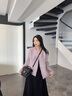 歐時(shí)納（JUST STAR）包包女包2025新款華夫小方包輕奢百搭高級感斜挎包手提包七夕禮物 子夜黑 曬單實(shí)拍圖