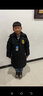 G.duck小黃鴨男童棉衣冬裝加厚保暖中長(cháng)款羽絨棉服中大童兒童帥氣派克服 黑色 帽子可拆 160cm 曬單實(shí)拍圖