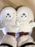 邦帛世棉拖鞋女士秋冬季加絨保暖2025年新款居家外穿羊羔毛絨毛毛鞋棉鞋 【白色小綿羊】 38-39 (適合37-38腳穿) 曬單實(shí)拍圖