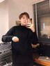 真維斯（JEANSWEST）雙面德絨打底衫男秋冬季長(cháng)袖t恤男保暖內搭上衣加絨半高領(lǐng)秋衣男 高領(lǐng) 黑色 純色 XL 曬單實(shí)拍圖