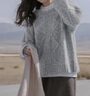 宏資琦連衣裙女裝2025秋季新款小個子氣質(zhì)穿搭針織毛衣裙子秋冬兩件套裝 淺灰毛衣+裙子 M （建議100—110斤） 曬單實(shí)拍圖