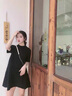 clotho Rennie品牌女裝黑色連衣裙女2025春夏新款韓版減齡寬松顯瘦小個(gè)子A字裙 黑色 M 曬單實(shí)拍圖