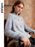 皮皮狗 秋冬新品 羊絨衫女半高領(lǐng)手工繡花羊絨套衫針織衫毛衣內搭 淺灰834 M 160/84A 曬單實(shí)拍圖