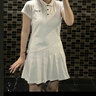 尤尼克斯（YONEX）2023yy羽毛球服英倫風(fēng) 215133 男女情侶運動(dòng)POLO恤連衣裙 女款215133BCR白色 XL O 曬單實(shí)拍圖