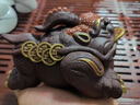 塔馳密司（TOUCH MISS）宜興紫砂茶寵擺件精品可養(yǎng)蟾蜍純手工大號三足金蟾小飾品茶具配件 描金鴻運當(dāng)頭 曬單實拍圖